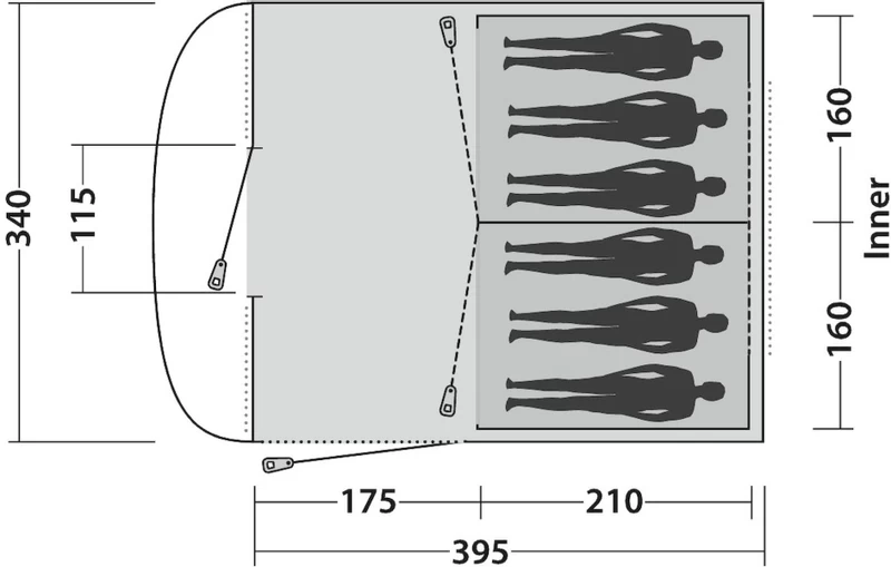 Easy Camp Edendale 600 Tunneltent 6 Persoons - Grijs - Afbeelding 15