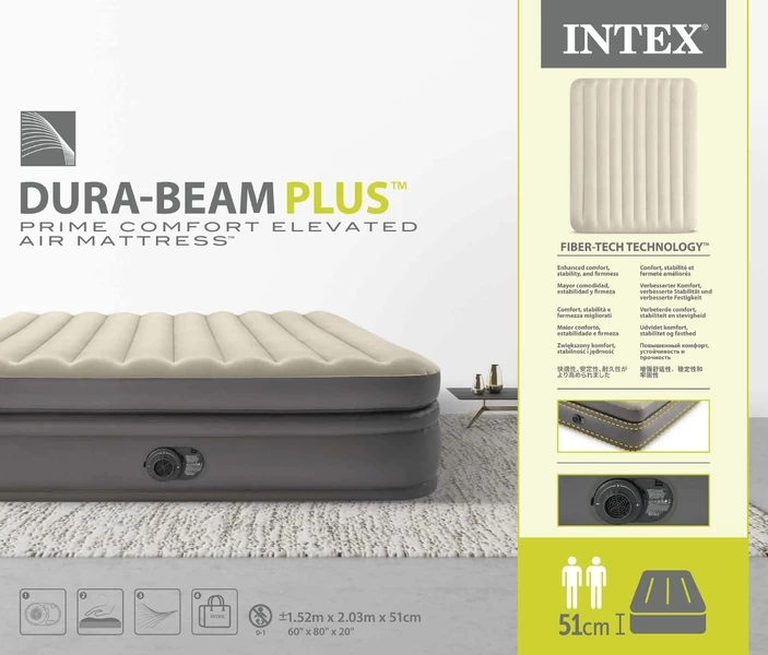 Intex Prime Comfort Luchtbed - Queensize - Ingebouwde Elektrische Pomp - Afbeelding 9