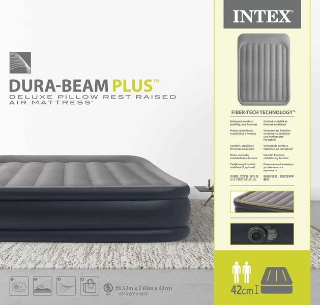 Intex Deluxe Pillow Rest Raised Luchtbed - Queensize - Ingebouwde Elektrische Pomp - Afbeelding 8