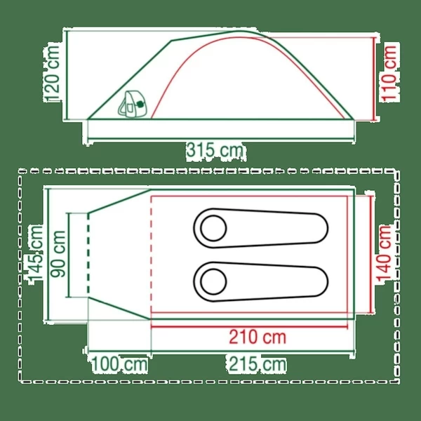 Coleman Darwin 2 Plus Koepeltent - 2 Persoons - Afbeelding 2