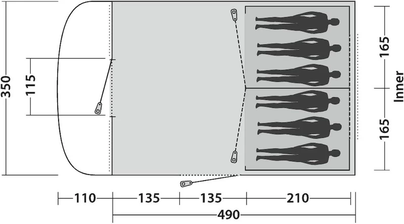 Easy Camp Palmdale 600 Tunneltent - 6 Persoons - Afbeelding 15