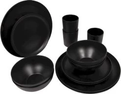 Bo-Camp Orville Melamine Serviesset - 16-delig - Zwart