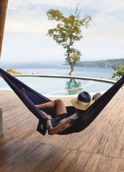 Ticket To The Moon Hangmat 2 Persoons Original Double - Navy Blue/Purple - Afbeelding 5