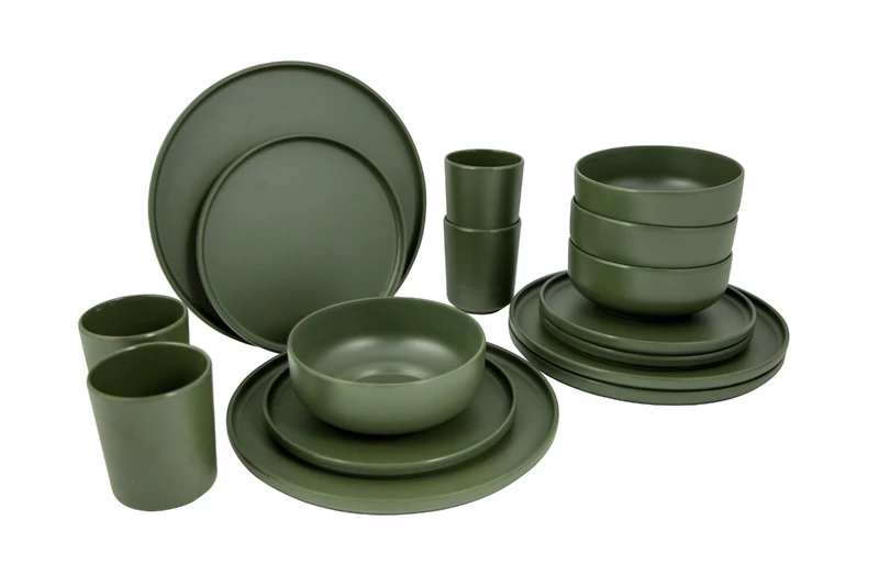 Bo-Camp Patom Melamine Serviesset - 16-delig - Groen